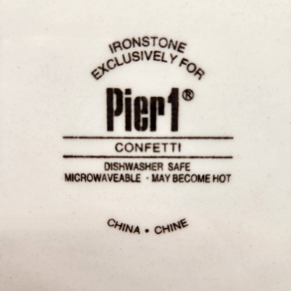 Discontinued Pier 1 Ironstone Confetti Round Salad Plates Set of 4 - Picture 4 of 4